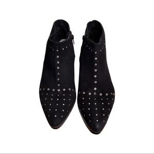 Free people Black Suede With Silver Round Flat Studs Size 9